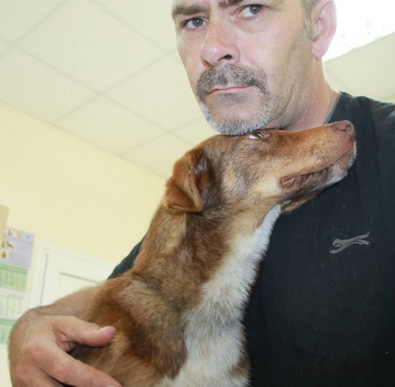 Their shelter was full, so Tony took Duke home to stay with his other dogs and cats.